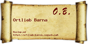 Ortlieb Barna névjegykártya